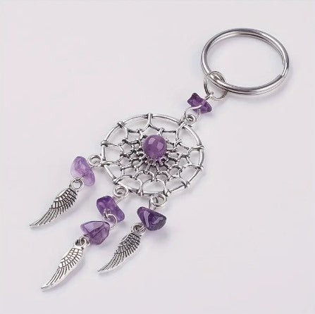 AMETHYST DREAM CATCHER KEYCHAIN - PSYCHIC ABILITIES