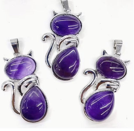 Amethyst Cat Pendant - Wildlings Crystals South Africa