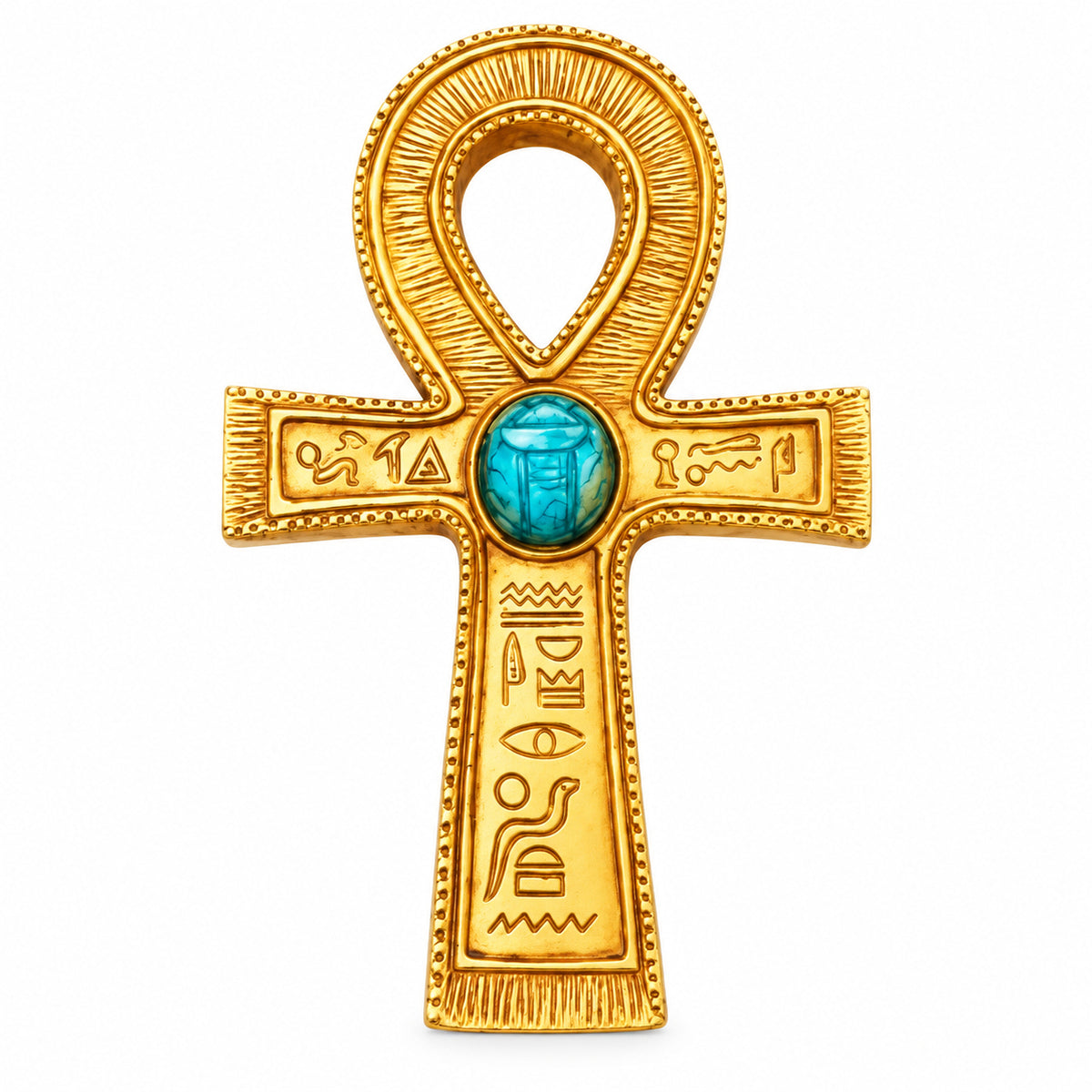 EGYPTIAN ANKH WITH SCARAB WALL HANGING