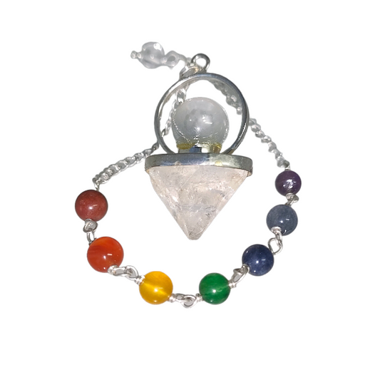 APOPHYLLITE SEVEN CHAKRA PENDULUM - DIVINATION