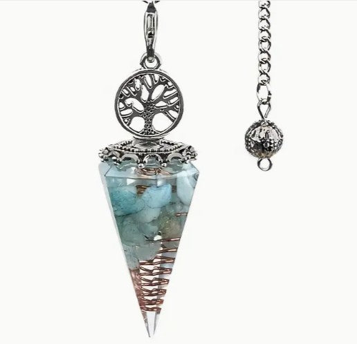 AQUAMARINE TRIANGLE PENDULUM - DIVINATION