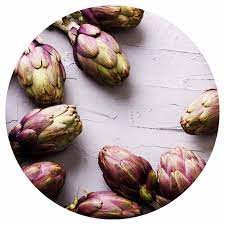 ARTICHOKE DARK PURPLE ON GREY SERVING BOARD