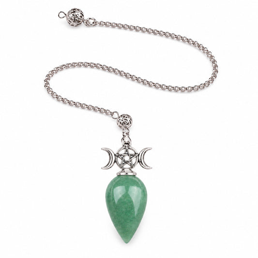 GREEN AVENTURINE TRIPLE MOON PENDULUM