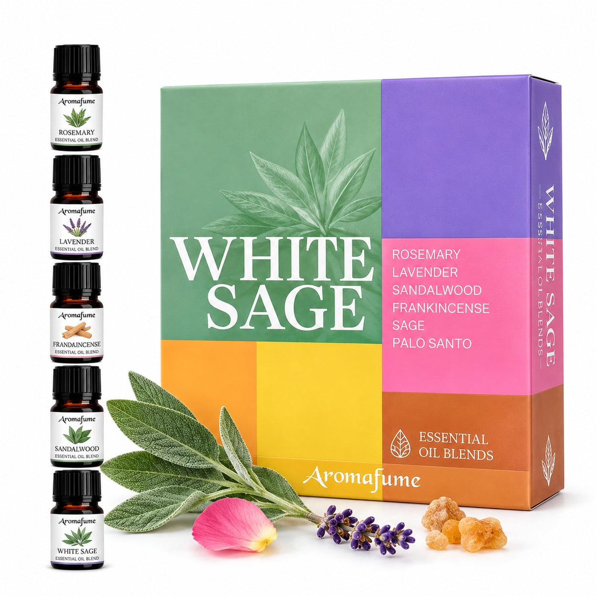 AROMAFUME WHITE SAGE ESSENTIAL OILS BLEND SET
