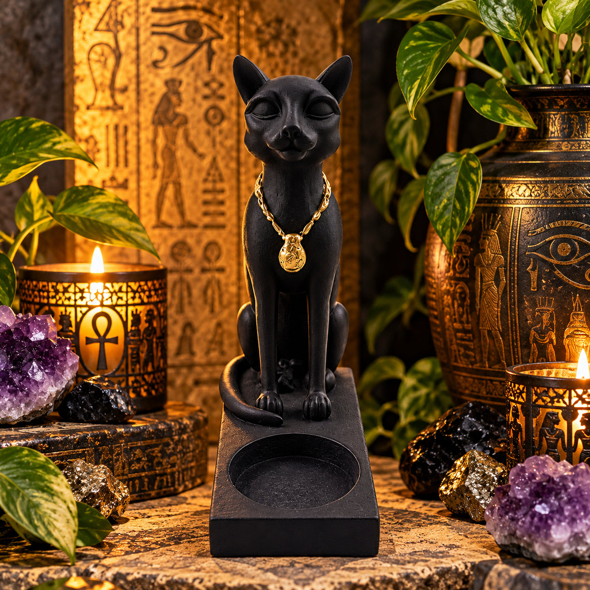 EGYPTIAN BASTET TEALIGHT OR GEMSTONE HOLDER