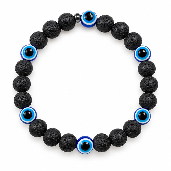 BLACK LAVA STONE EVIL EYE DIFFUSER BRACELET