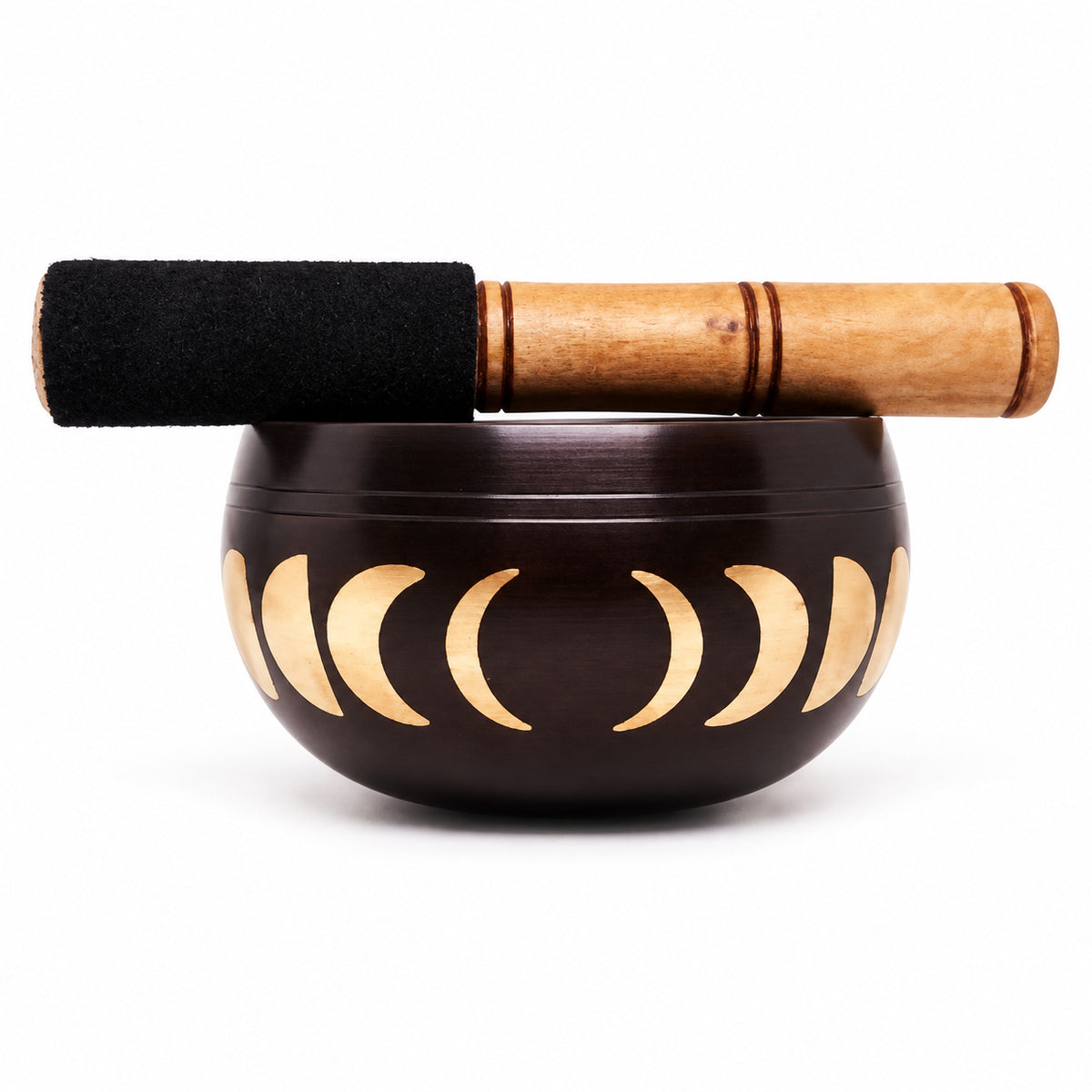 BLACK MOON PHASE TIBETAN BRASS SINGING BOWL
