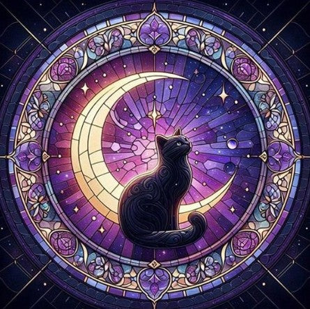 Mystic Cat Altar Cloth ( 49 cm X 49 cm ) - Wildlings Crystals South Africa