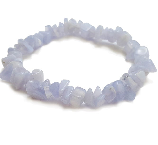 BLUE LACE AGATE CHIPPED BRACELET