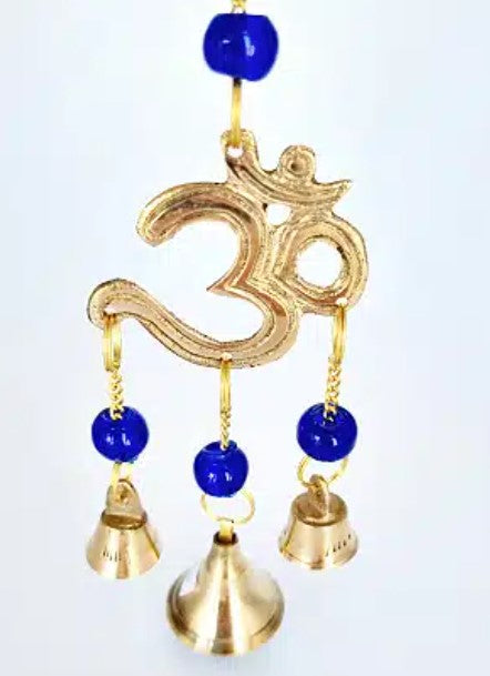 BRASS OM HANGING WITH BELLS
