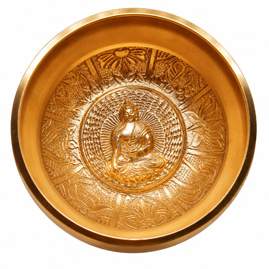 TIBETAN BRASS SINGING BOWL MED