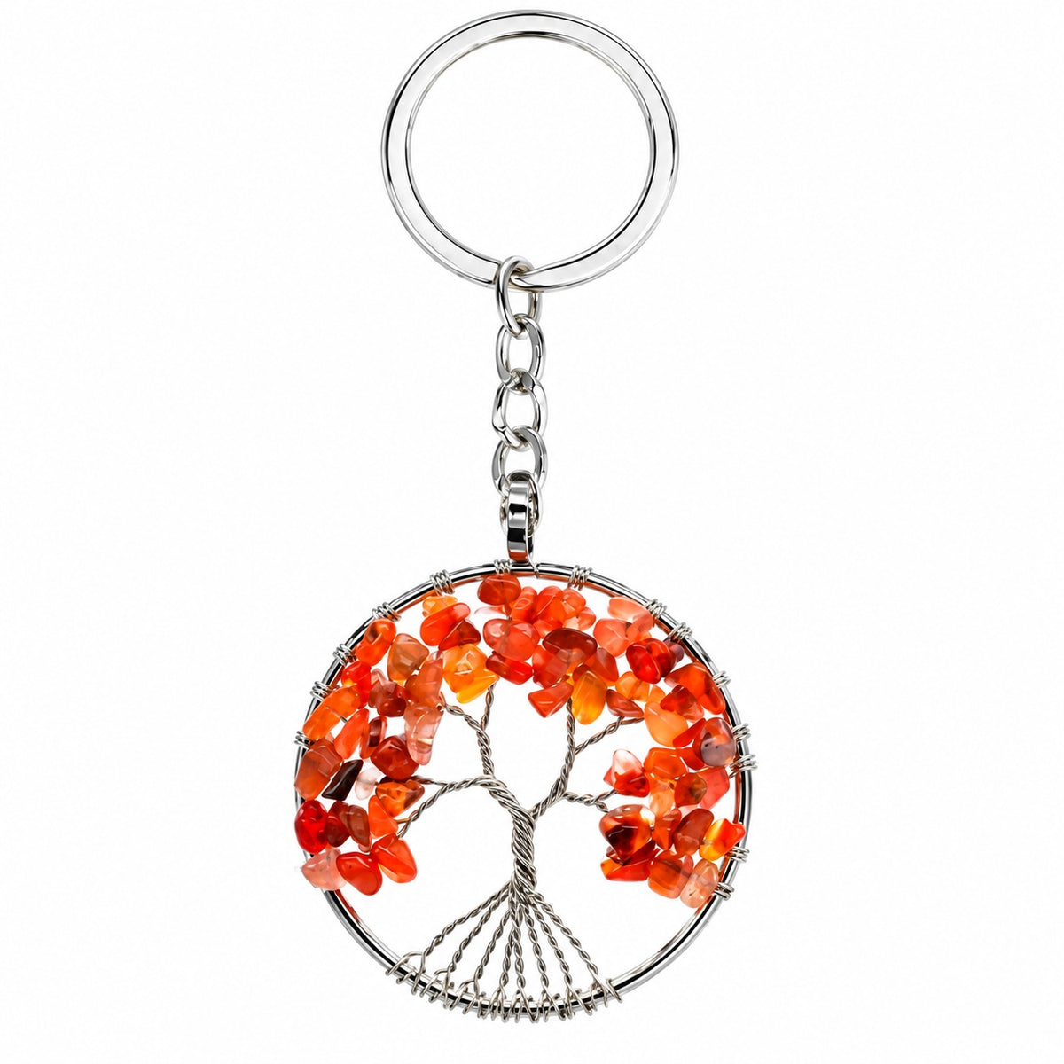 Carnelian Tree Of Life Keychain - Wildlings Crystals South Africa