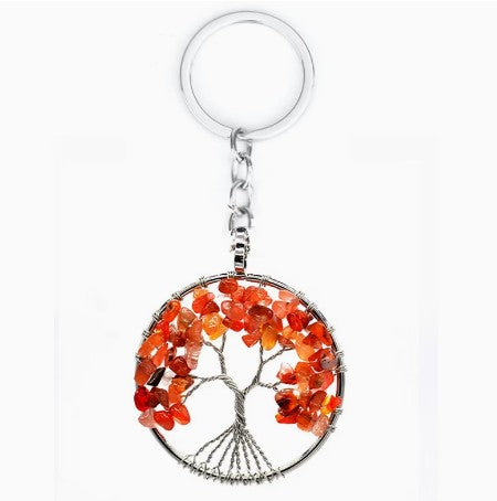 CARNELIAN TREE OF LIFE KEYCHAIN - CREATIVITY