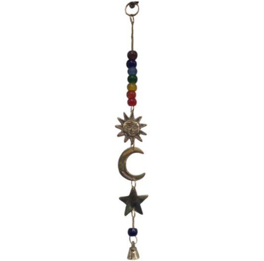 BRASS CELESTIAL HANGING WITH BELLS