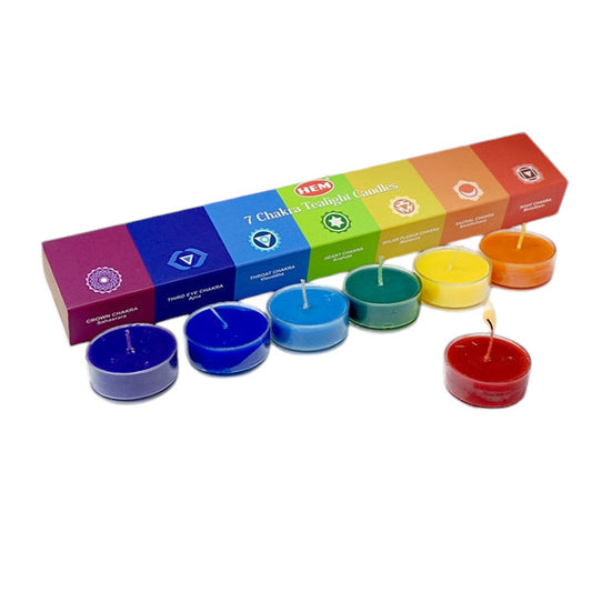 HEM 7 CHAKRA TEA LIGHT CANDLES