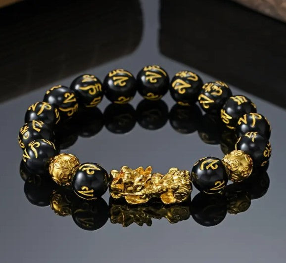 PI XIU BLACK OBSIDIAN BRACELET - WEALTH& PROTECTION