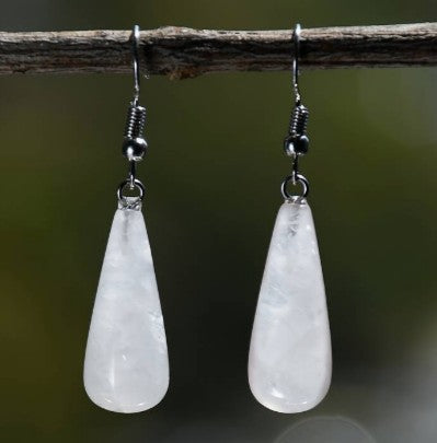 CLEAR QUARTZ DROP EARRINGS - ENERGY AMPLIFIER