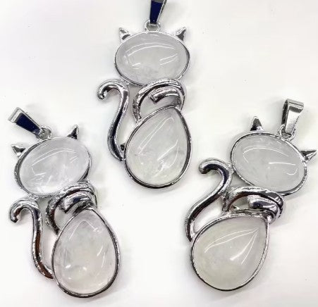 CLEAR QUARTZ CAT PENDANT - ENERGY AMPLIFIER