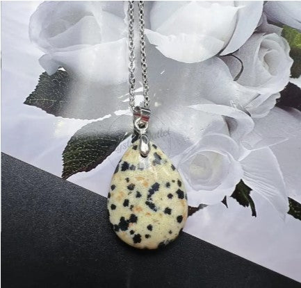 DALMATION JASPER PENDANT NECKLACE - GROUNDING