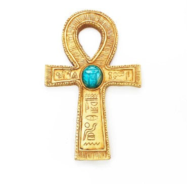 EGYPTIAN ANKH WITH SCARAB WALL HANGING