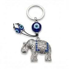 TURKISH EVIL EYE ELEPHANT KEYCHAIN - WARD OFF EVIL EYE