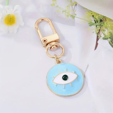 EVIL EYE PROTECTION LIGHT BLUE KEYCHAIN