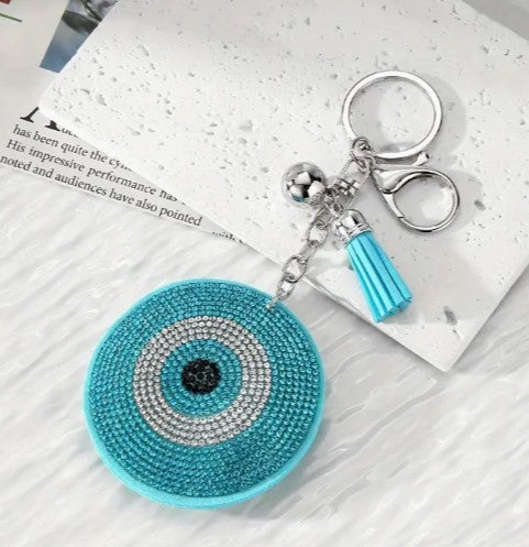 EVIL EYE PROTECTION KEYRING LIGHT BLUE - AGAINST EVIL EYE