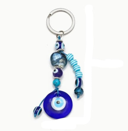 TURKISH EVIL EYE BEADED KEYCHAIN - WARD OFF EVIL EYE