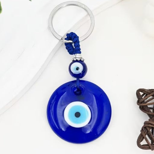 TURKISH EVIL EYE MEDALLION KEYCHAIN - WARD OFF EVIL EYE