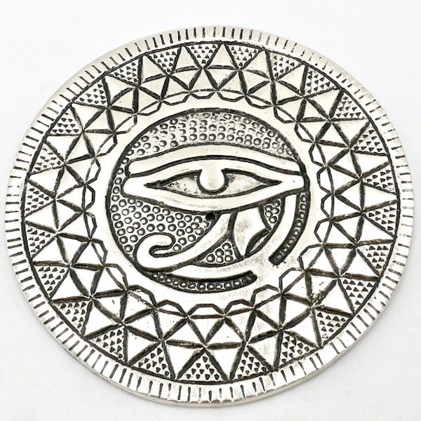 ROUND EYE OF HORUS METAL INCENSE BURNER