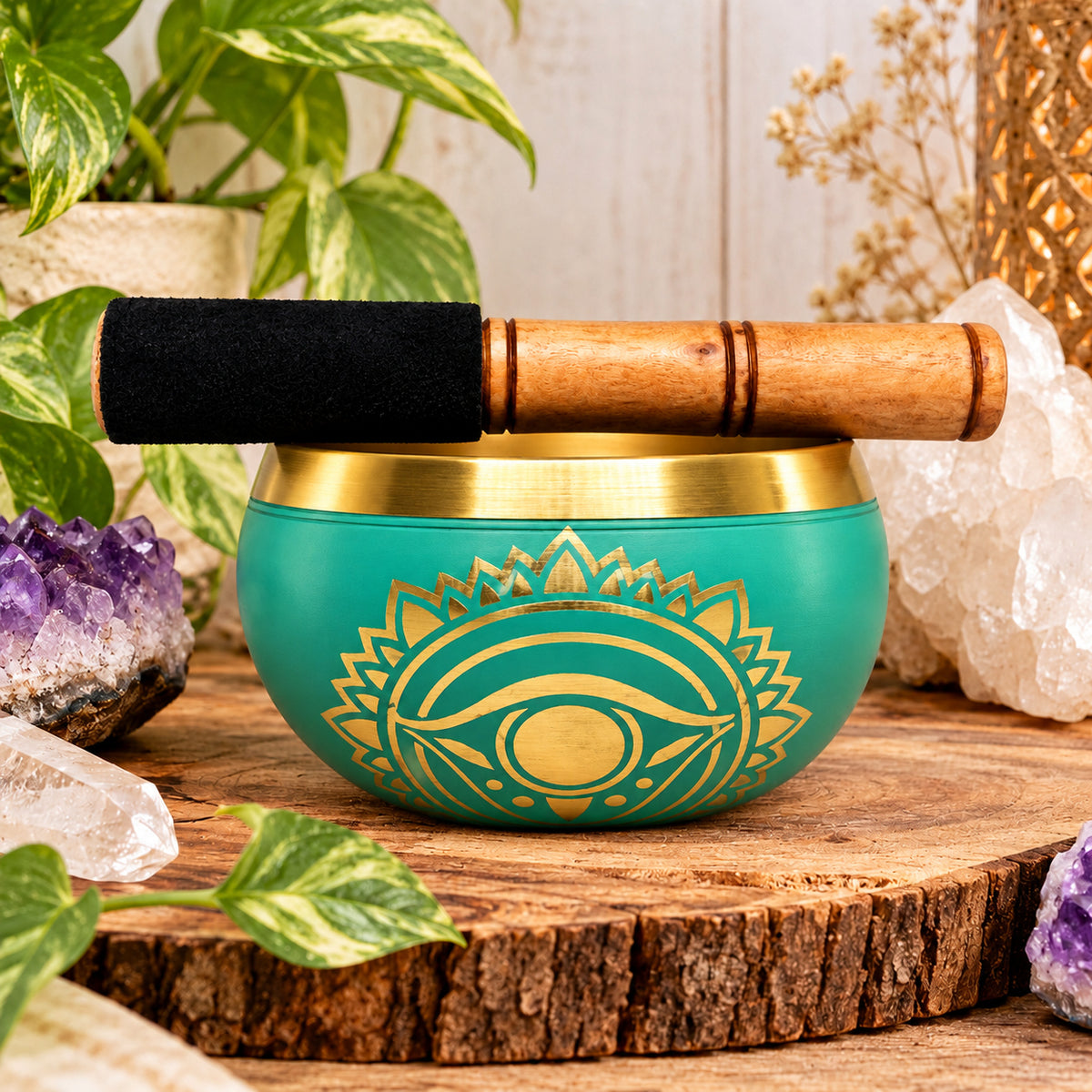 EYE OF HORUS TIBETAN BRASS SINGING BOWL