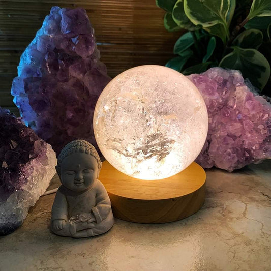 WOODEN MOOD LAMP BASE 10cm WHITE