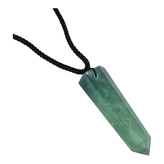 FLUORITE POINT NECKLACE ADJUSTABLE - CLARITY & ENERGY