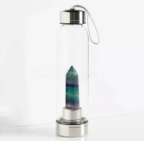 RAINBOW FLUORITE WATER BOTTLE - EMOTIONAL SUPPORT