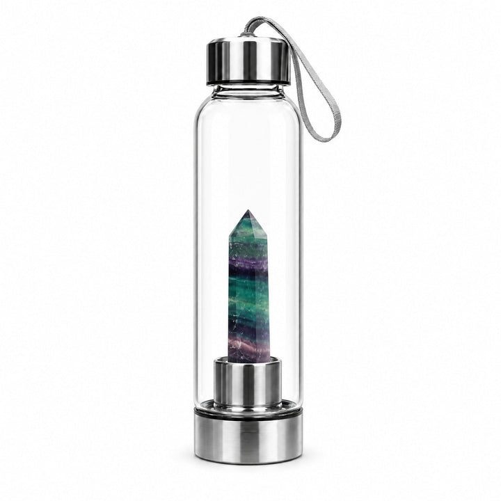 Rainbow Fluorite Water Bottle - Wildlings Crystals South Africa