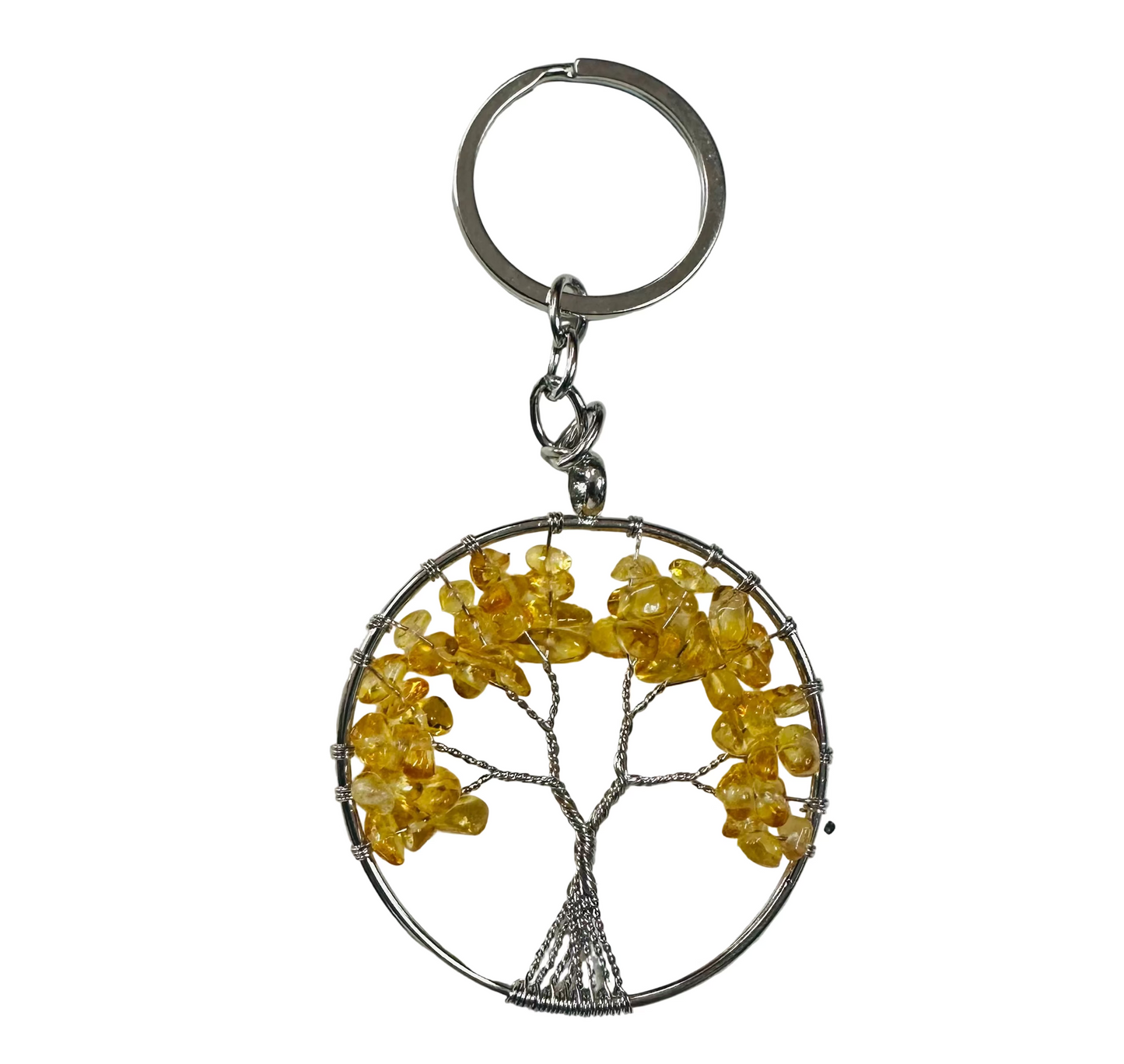 CITRINE TREE OF LIFE KEYCHAIN - WEALTH & ABUNDANCE