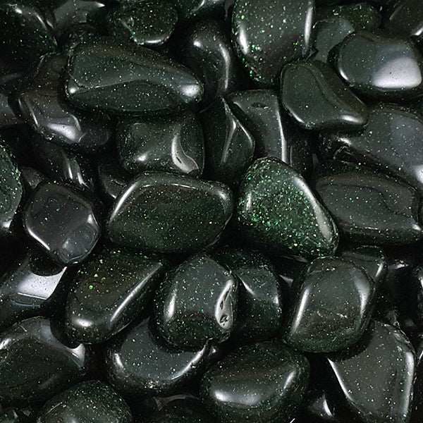 GREEN GOLDSTONE TUMBLED POCKET STONE - AMBITION