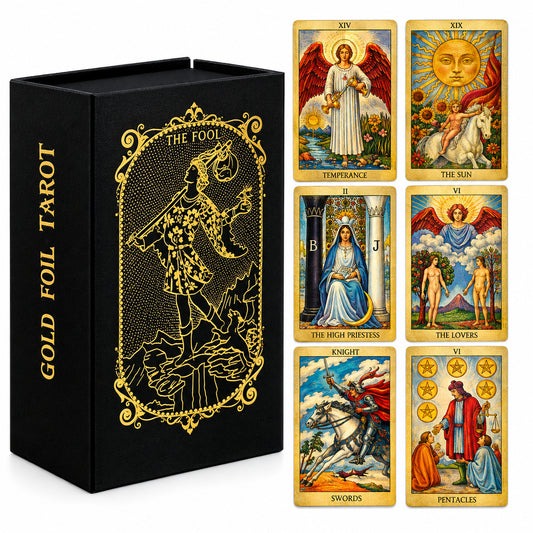 GOLD FOIL TAROT CARD DECK - DIVINATION