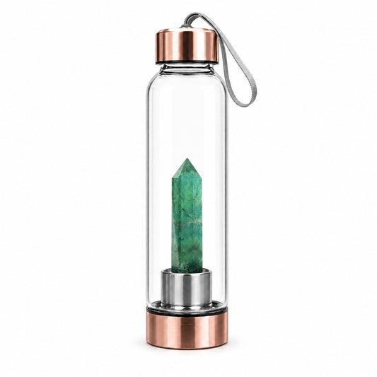 GREEN AVENTURINE WATER BOTTLE - EMOTIONAL WELL-BEING
