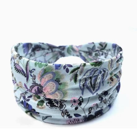 BOHEMIAN BLUE FLORAL HEADBAND