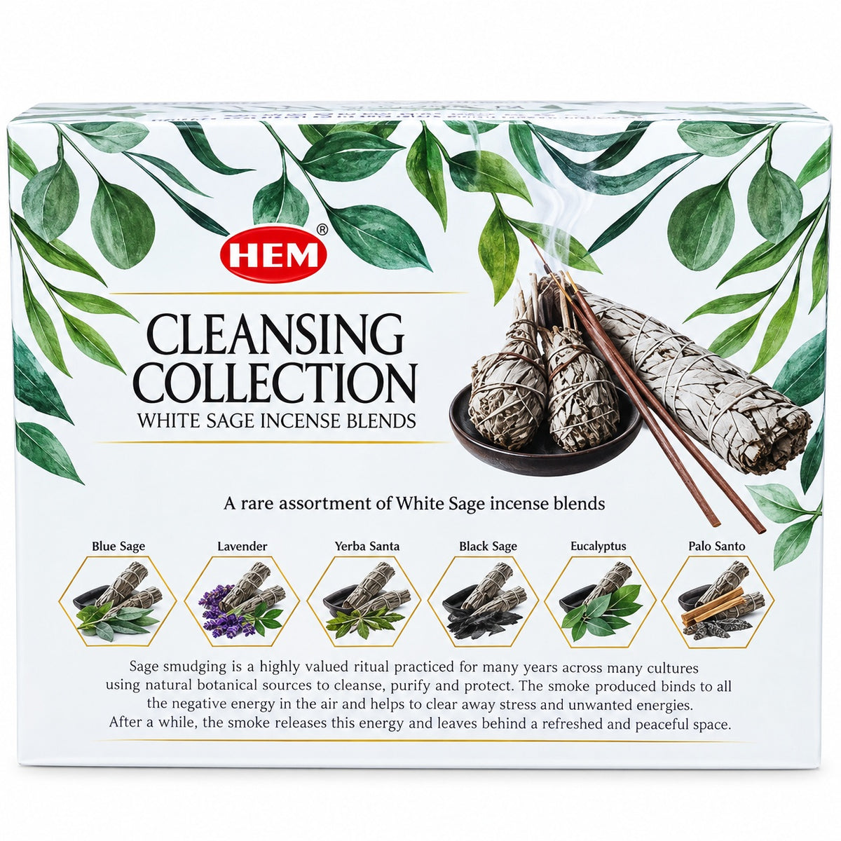 HEM CLEANSING COLLECTION WHITE SAGE INCENSE STICKS