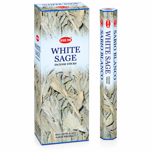 XL HEM WHITE SAGE INCENSE STICKS  - PURIFICATION