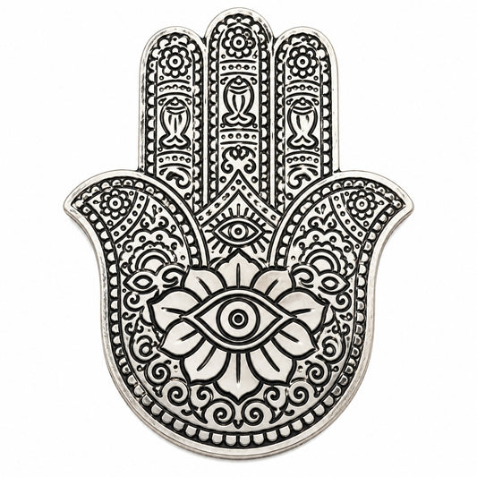 HAMSA HAND METAL INCENSE BURNER