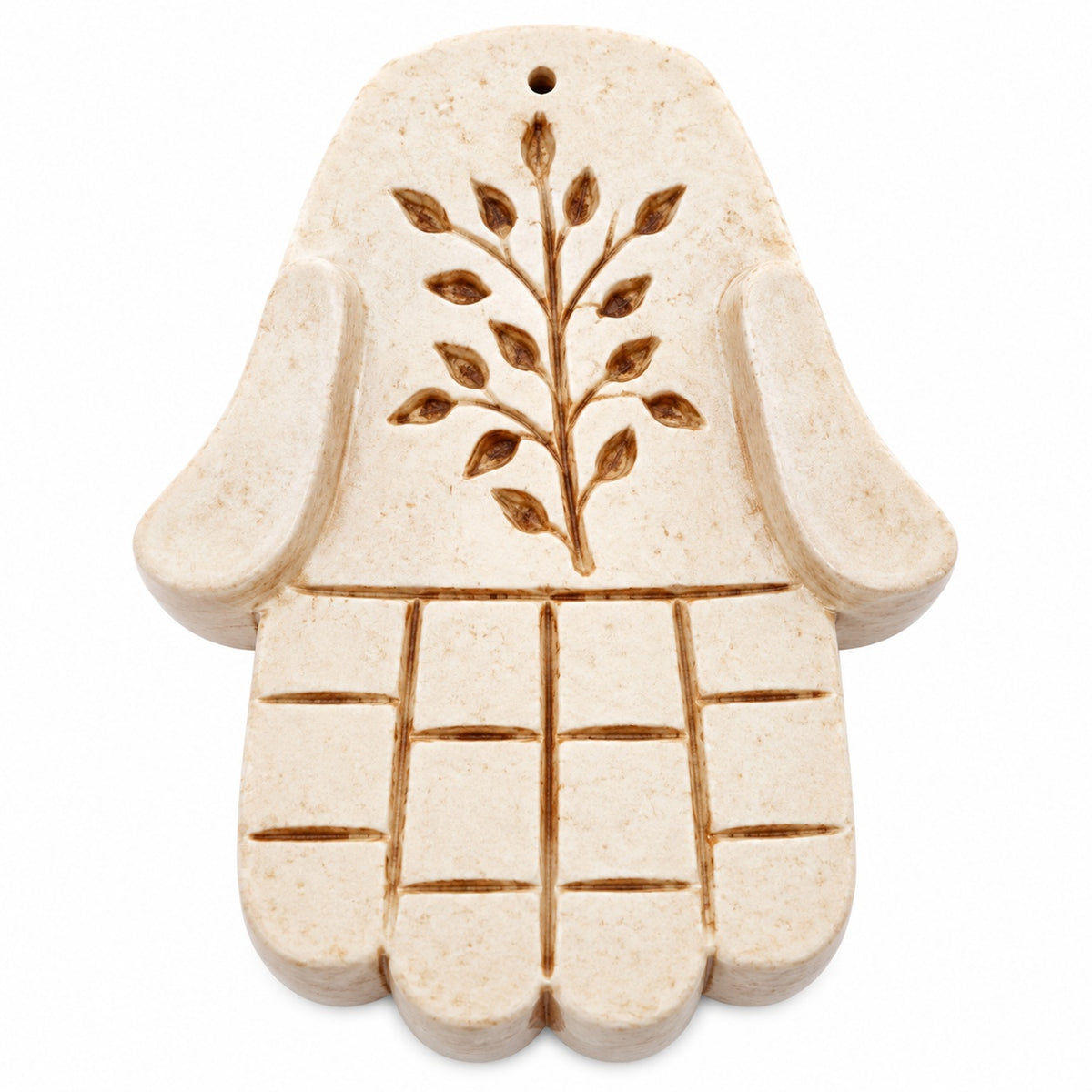 HAMSA HAND WHITE WOODEN INCENSE BURNER