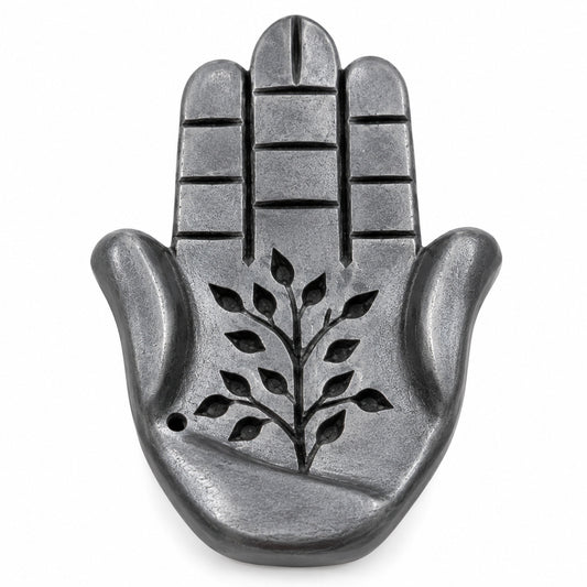 HAMSA HAND WOODEN BLACK INCENSE BURNER
