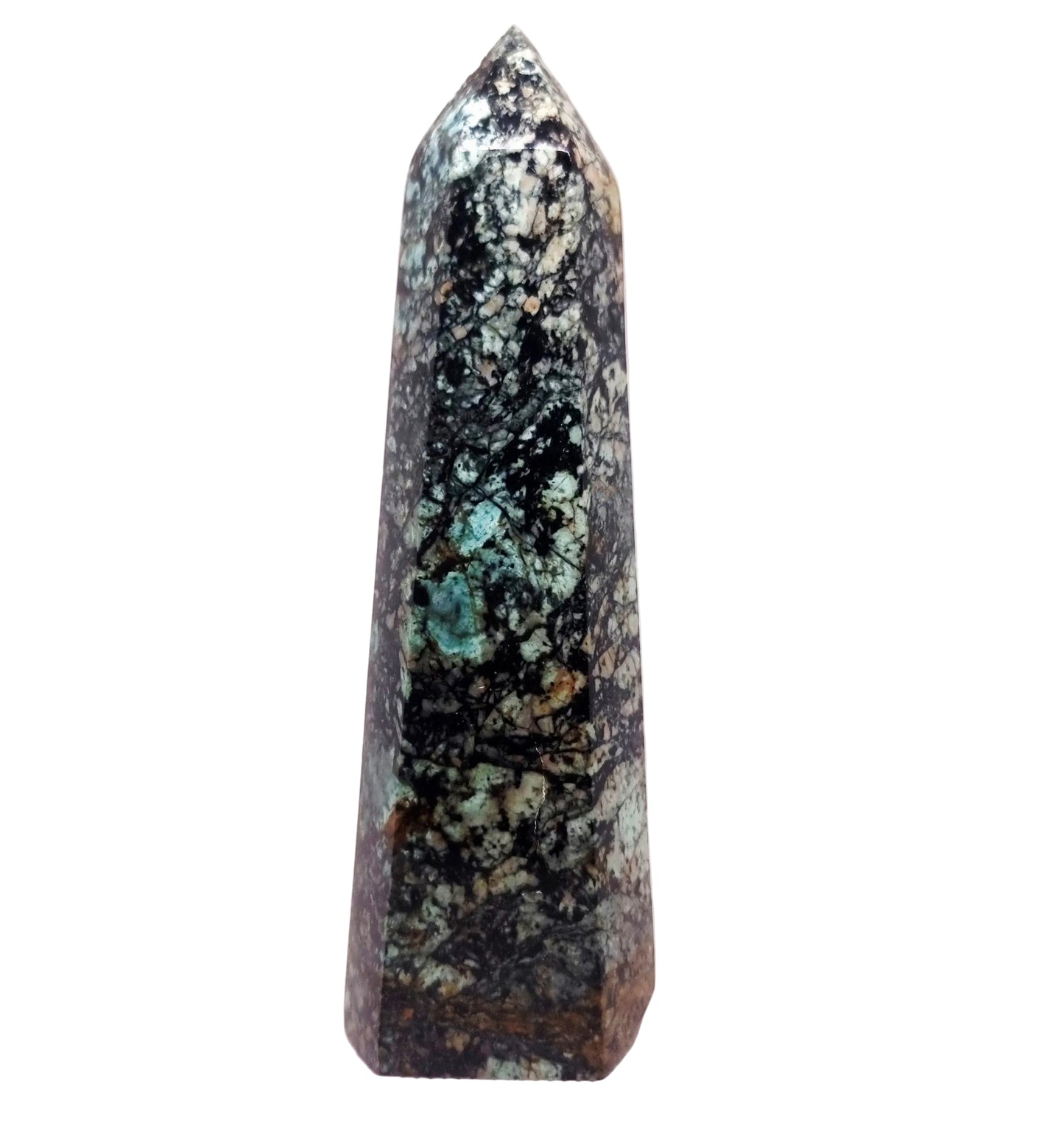 CHRYSOCOLLA POLISHED TOWER 403 g - ABUNDANCE & POSITIVITY