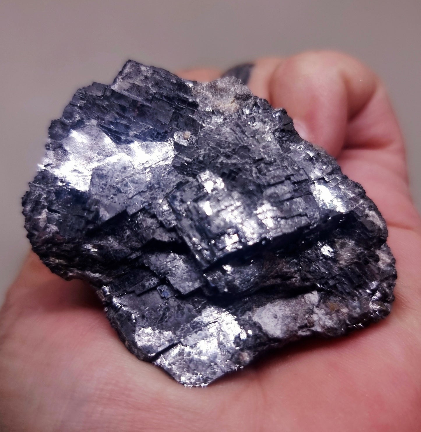 NATURAL COBBED SILVER MIRROR GALENA 240 g - SPIRITUAL TRANSFORMATION