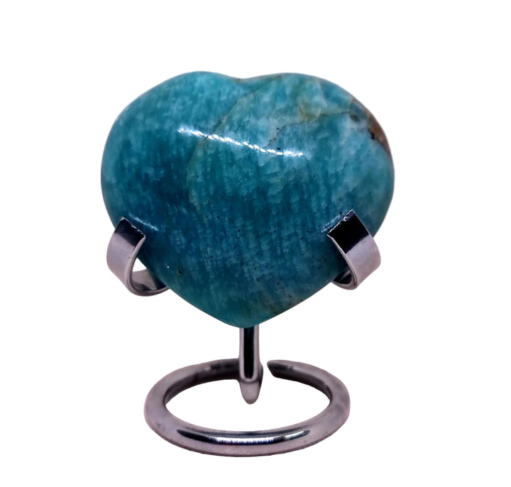 Amazonite Polished Heart 159 G - Wildlings Crystals South Africa