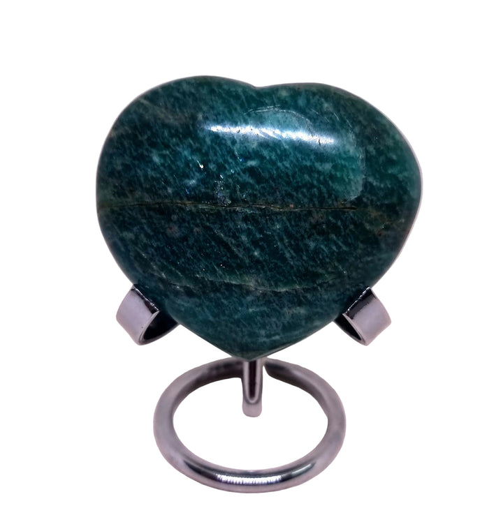 Amazonite Polished Heart 187 G - Wildlings Crystals South Africa
