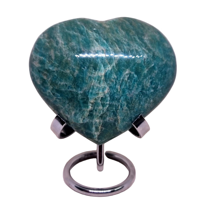 Amazonite Polished Heart 387 G - Wildlings Crystals South Africa
